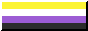 I am non-binary A website button of the non-binary pride flag